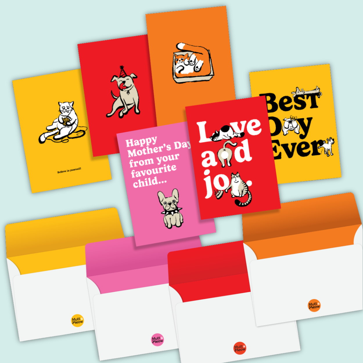 Mutt & Meow greeting cards